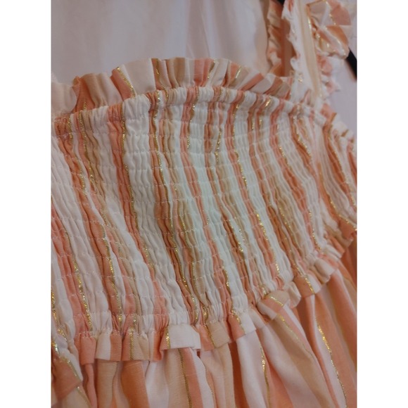 Haute Hippie Kids Style flutter‎ sleeve, tiered peasant Dress Maxi Lined Sz 12 - Picture 6 of 14